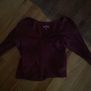 Hollister ribbed burgundy